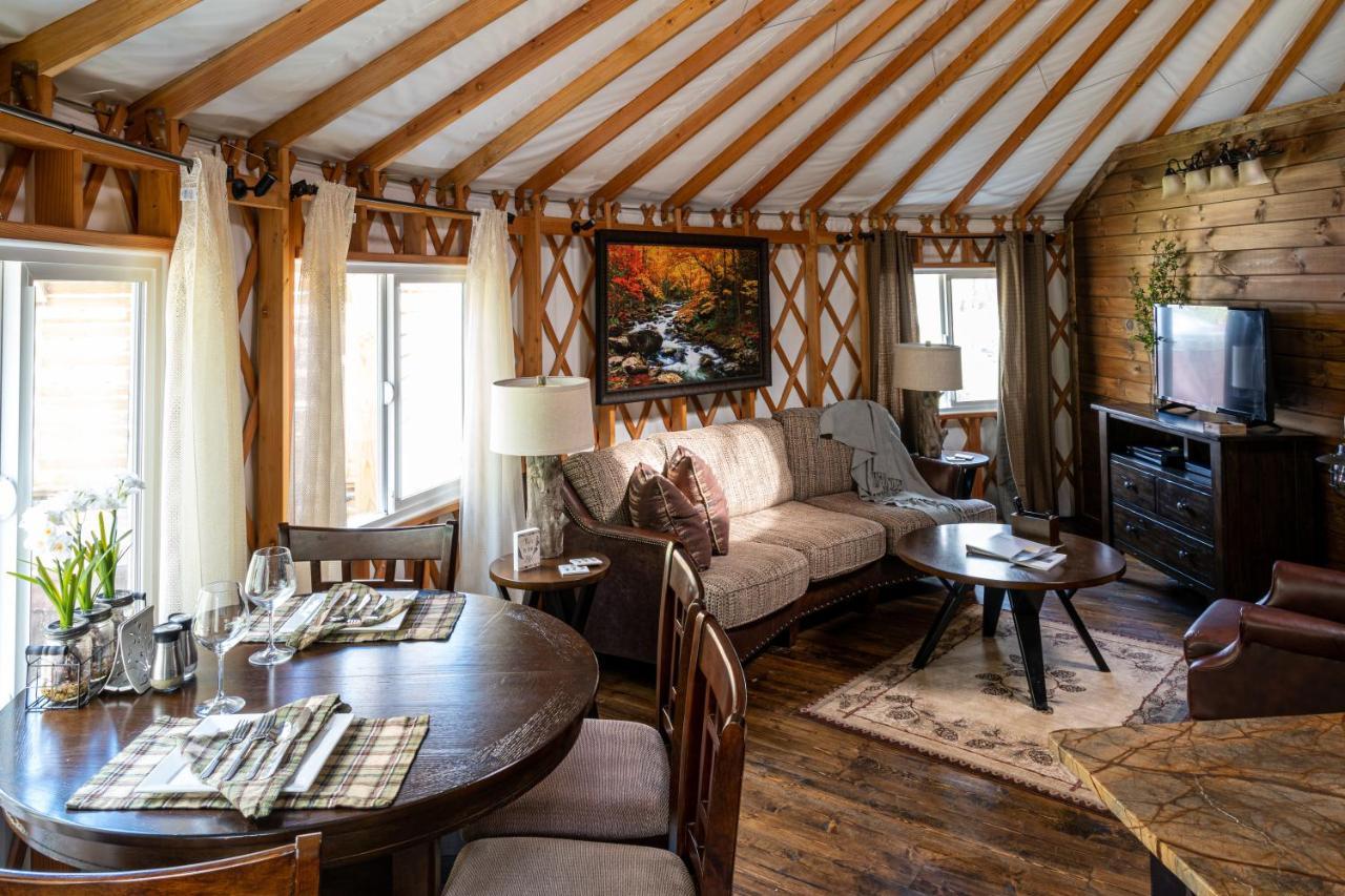 Vila Tranquil Haven Luxy Yurt - Creekside Glamping With Private Hot Tub Topton Exteriér fotografie